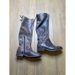 BED STU Brown‎ Lux Women Sz 8 Manchester Distress Leather Knee High Boots boho